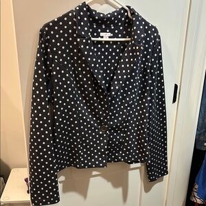 Polka Dot Blazer - Navy and White